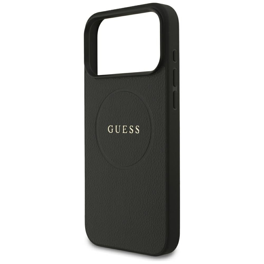 Guess Grained Gold Ring MagSafe Case for iPhone 18 Pro Max / 17 Pro Max - Black_5