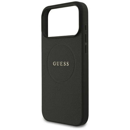Guess Grained Gold Ring MagSafe Case for iPhone 18 Pro Max / 17 Pro Max - Black_5