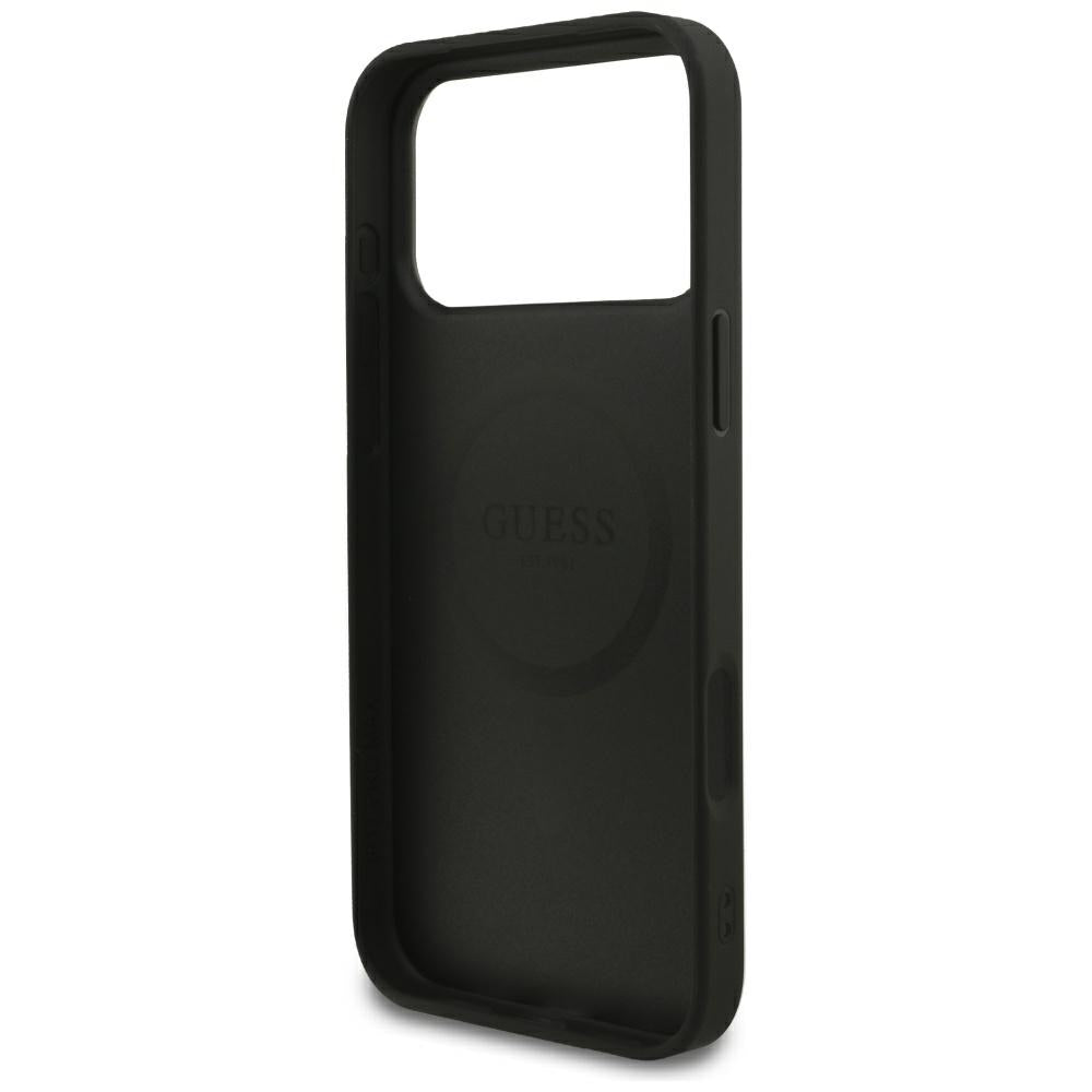 Guess Grained Gold Ring MagSafe Case for iPhone 18 Pro Max / 17 Pro Max - Black_6