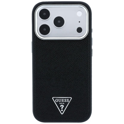 Guess Grained Triangle Logo MagSafe Case for iPhone 17 Pro / 18 Pro - Black_2