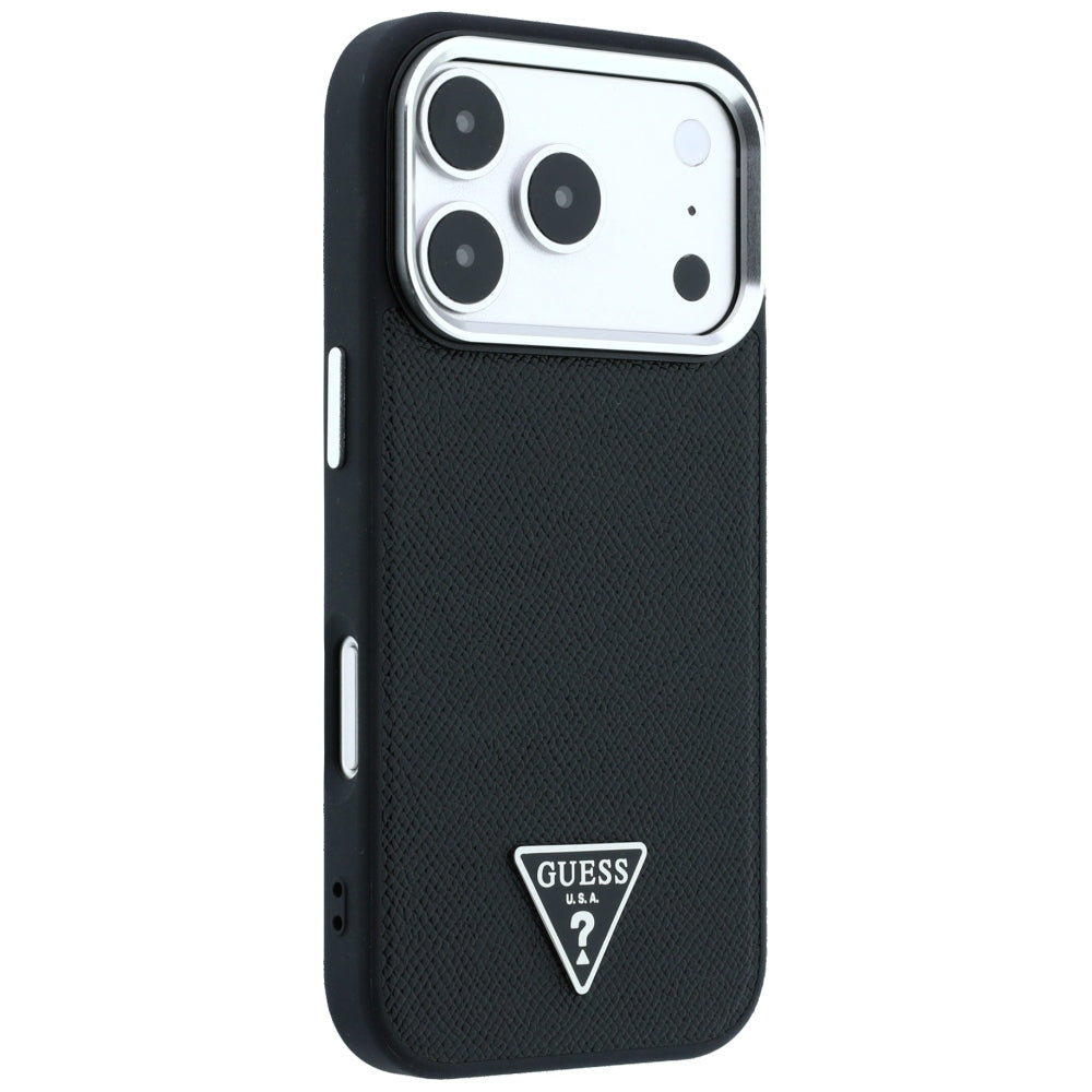 Guess Grained Triangle Logo MagSafe Case for iPhone 17 Pro Max / 18 Pro Max - Black_3