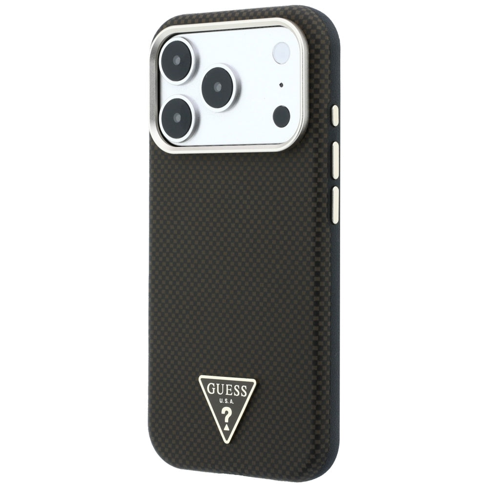 Guess Kevlar Triangle Logo MagSafe Case for iPhone 17 Pro / 18 Pro - Brown_1