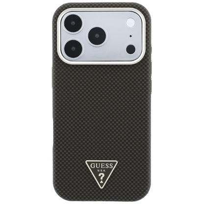 Guess Kevlar Triangle Logo MagSafe Case for iPhone 17 Pro / 18 Pro - Brown_2