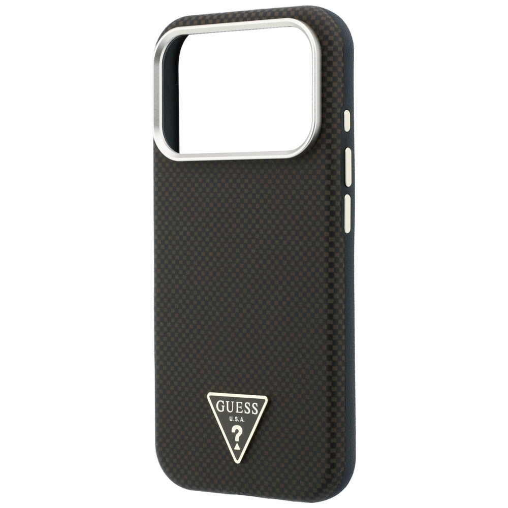 Guess Kevlar Triangle Logo MagSafe Case for iPhone 17 Pro / 18 Pro - Brown_5