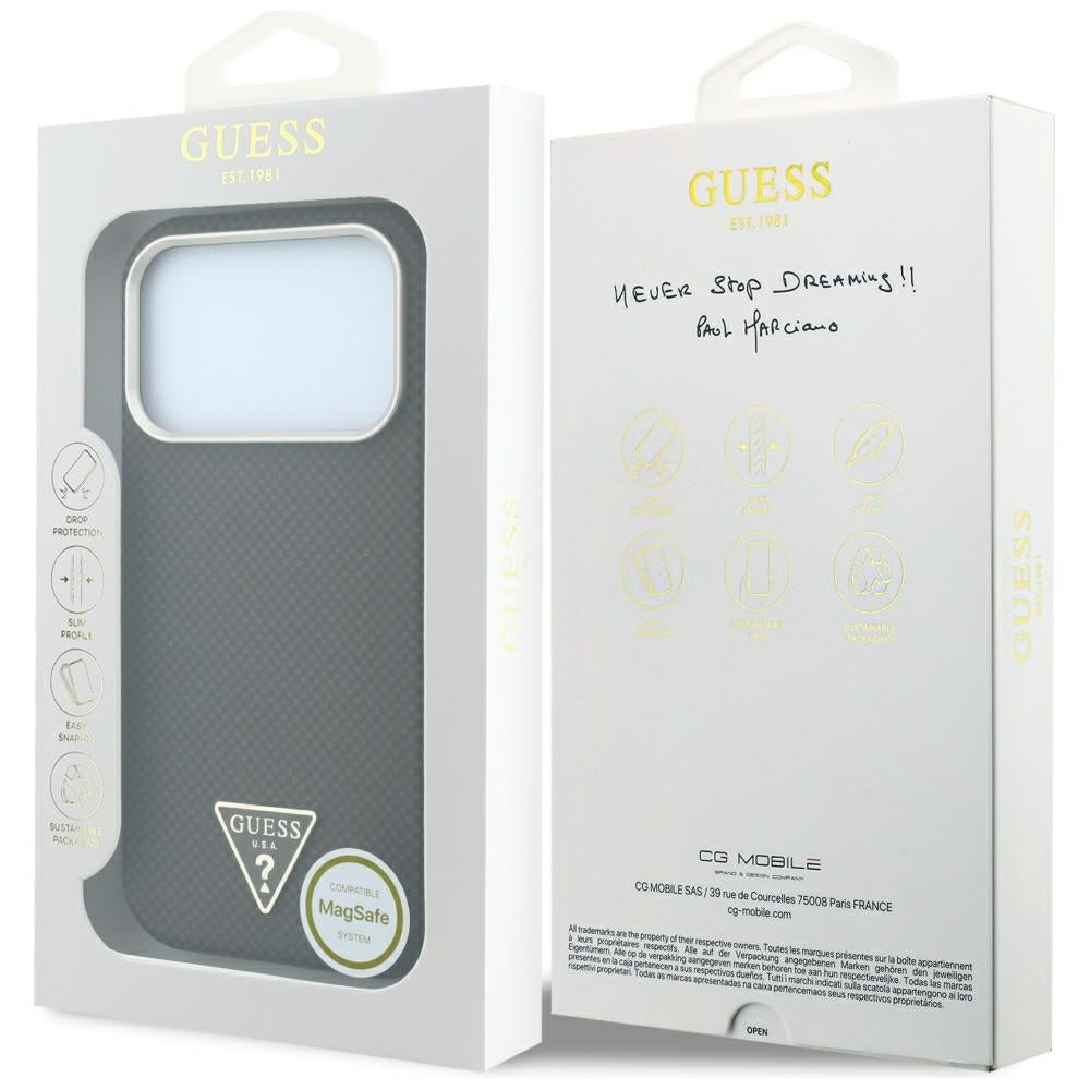 Guess Kevlar Triangle Logo MagSafe Case for iPhone 17 Pro / 18 Pro - Brown_7