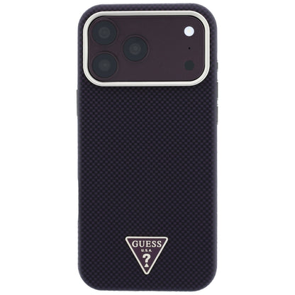 Guess Kevlar Triangle Logo MagSafe Case for iPhone 17 Pro / 18 Pro - Burgundy_2