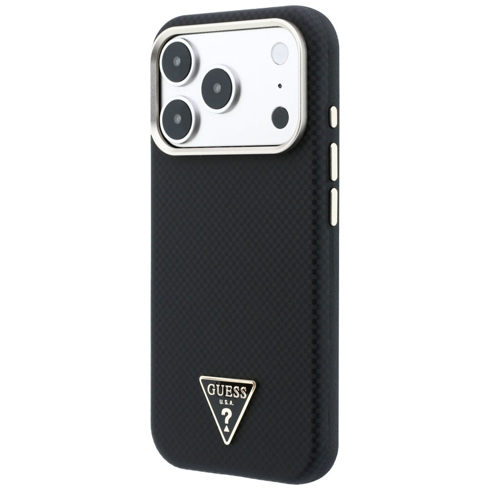 Guess Kevlar Triangle Logo MagSafe Case for iPhone 17 Pro / 18 Pro - Black_1