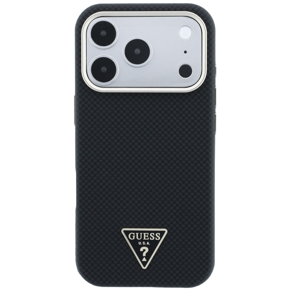 Guess Kevlar Triangle Logo MagSafe Case for iPhone 17 Pro / 18 Pro - Black_2