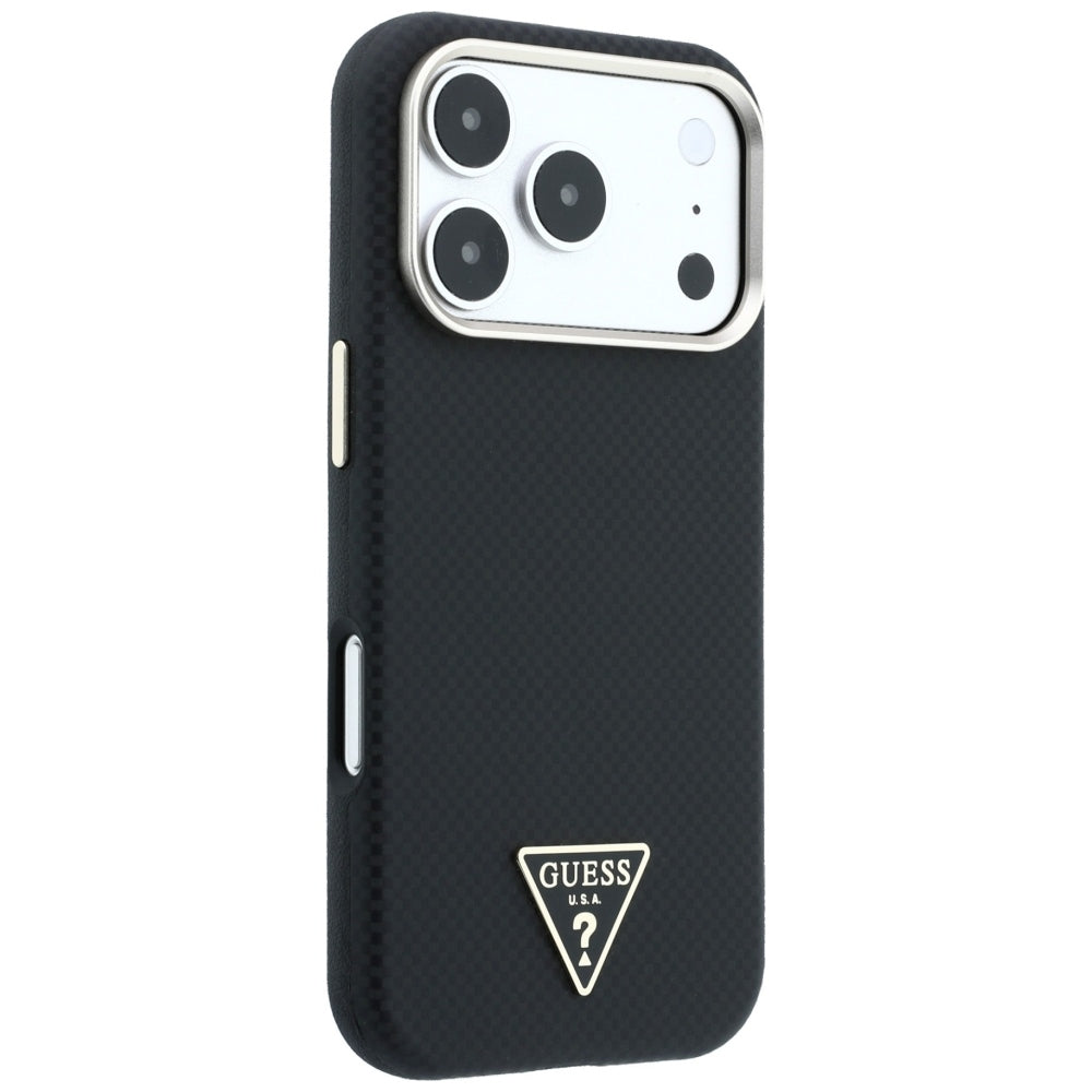 Guess Kevlar Triangle Logo MagSafe Case for iPhone 17 Pro / 18 Pro - Black_3