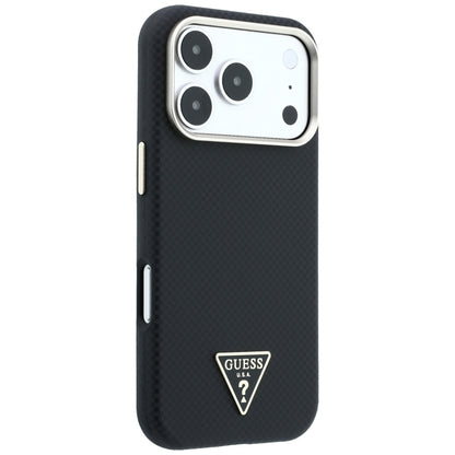 Guess Kevlar Triangle Logo MagSafe Case for iPhone 17 Pro / 18 Pro - Black_3