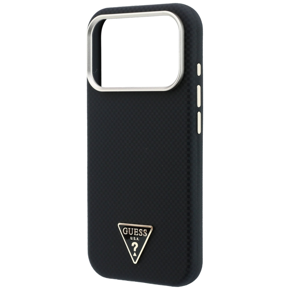Guess Kevlar Triangle Logo MagSafe Case for iPhone 17 Pro / 18 Pro - Black_5