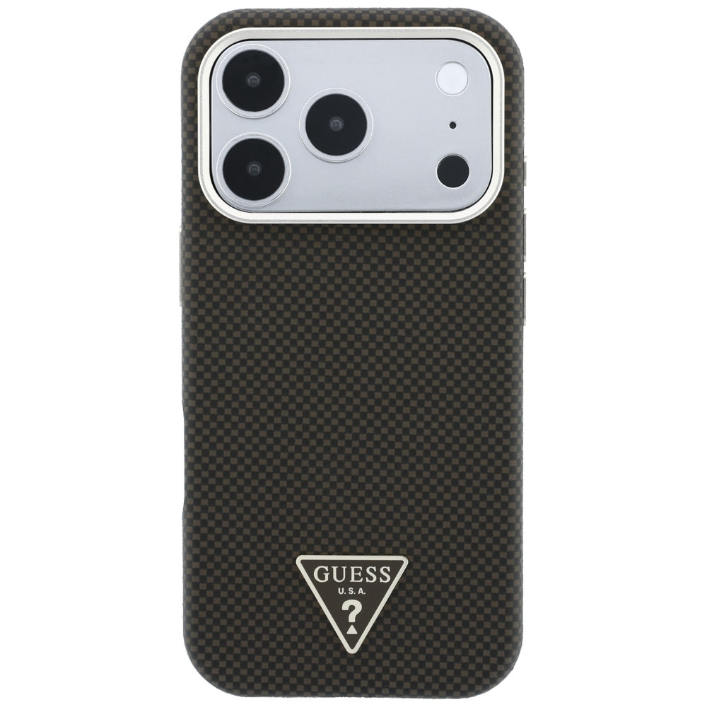 Guess Kevlar Triangle Logo MagSafe Case for iPhone 17 Pro Max / 18 Pro Max - Brown_2
