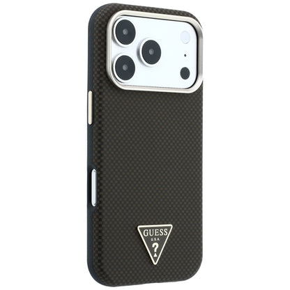 Guess Kevlar Triangle Logo MagSafe Case for iPhone 17 Pro Max / 18 Pro Max - Brown_3