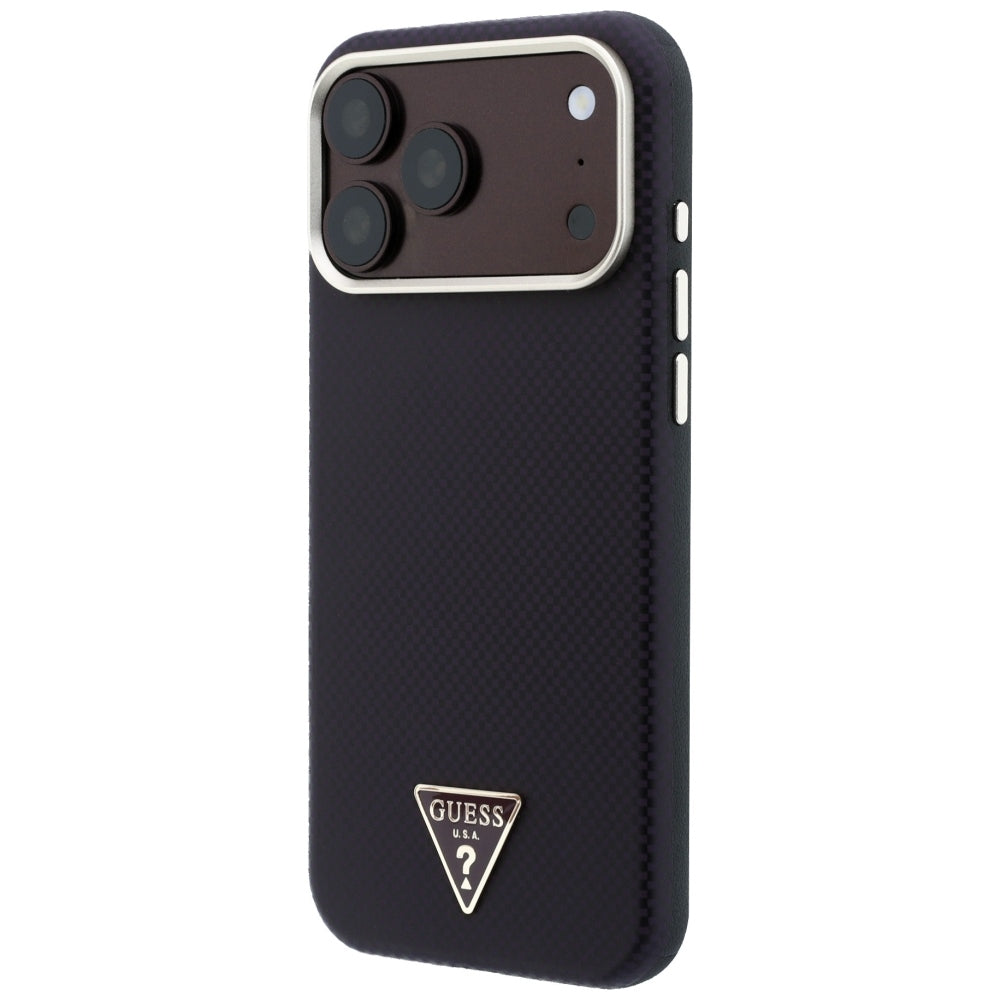 Guess Kevlar Triangle Logo MagSafe Case for iPhone 17 Pro Max / 18 Pro Max - Burgundy_1