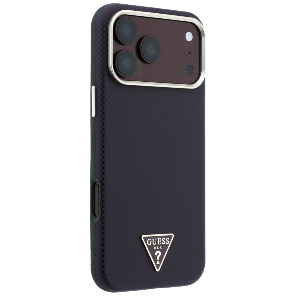 Guess Kevlar Triangle Logo MagSafe Case for iPhone 17 Pro Max / 18 Pro Max - Burgundy_3
