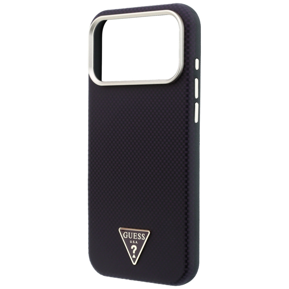Guess Kevlar Triangle Logo MagSafe Case for iPhone 17 Pro Max / 18 Pro Max - Burgundy_5