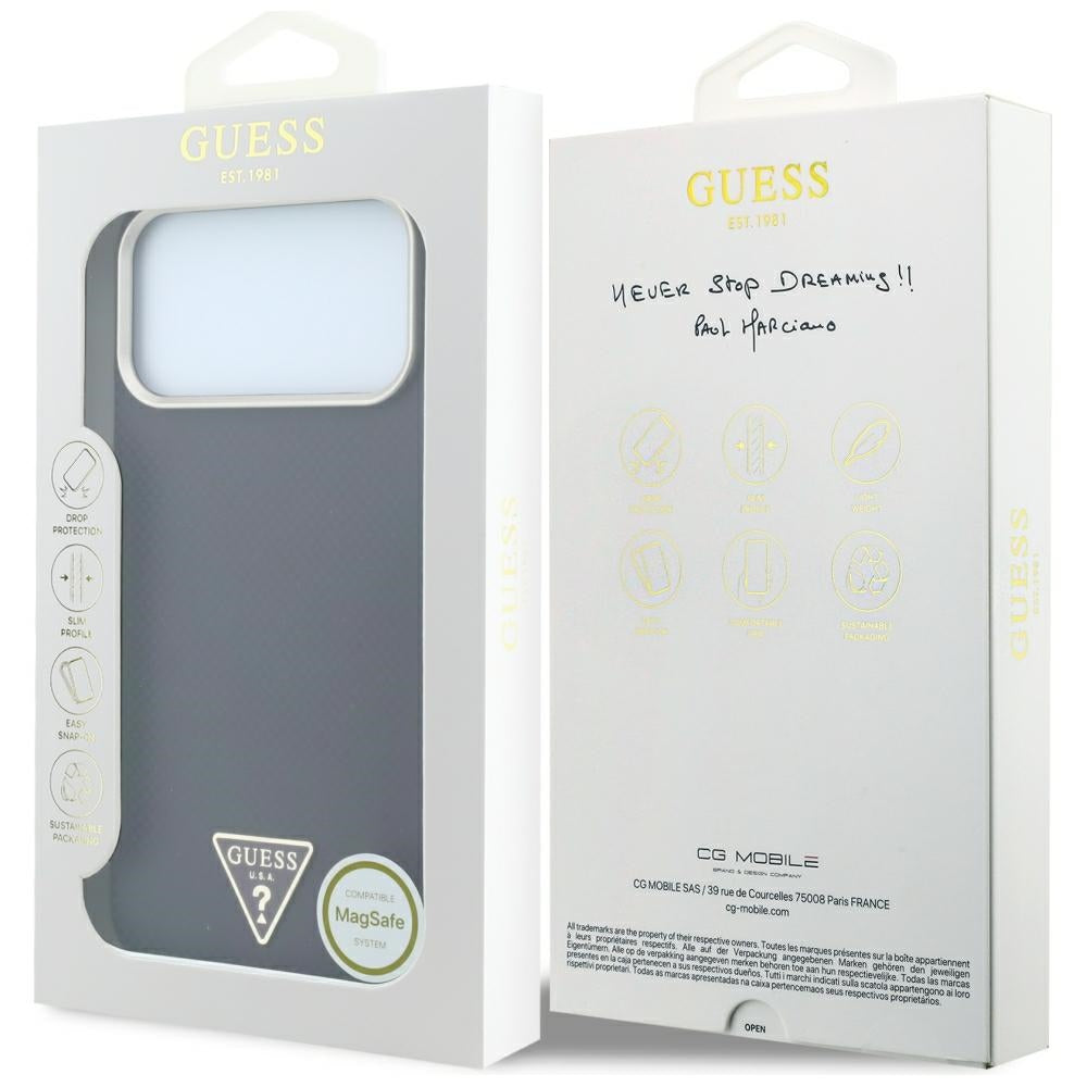 Guess Kevlar Triangle Logo MagSafe Case for iPhone 17 Pro Max / 18 Pro Max - Burgundy_7