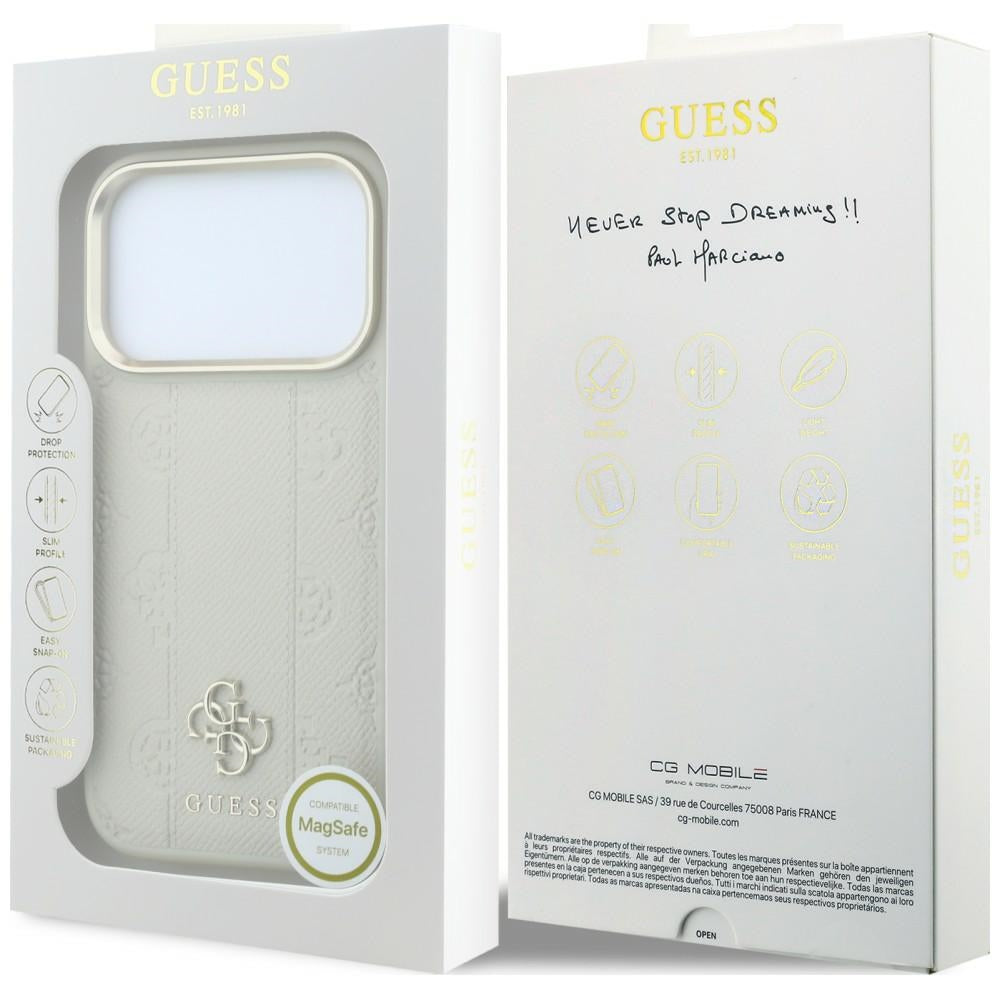 Guess Peony 4G Small Logo MagSafe case for iPhone 17 Pro / 18 Pro - beige_7