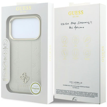 Guess Peony 4G Small Logo MagSafe case for iPhone 17 Pro / 18 Pro - beige_7