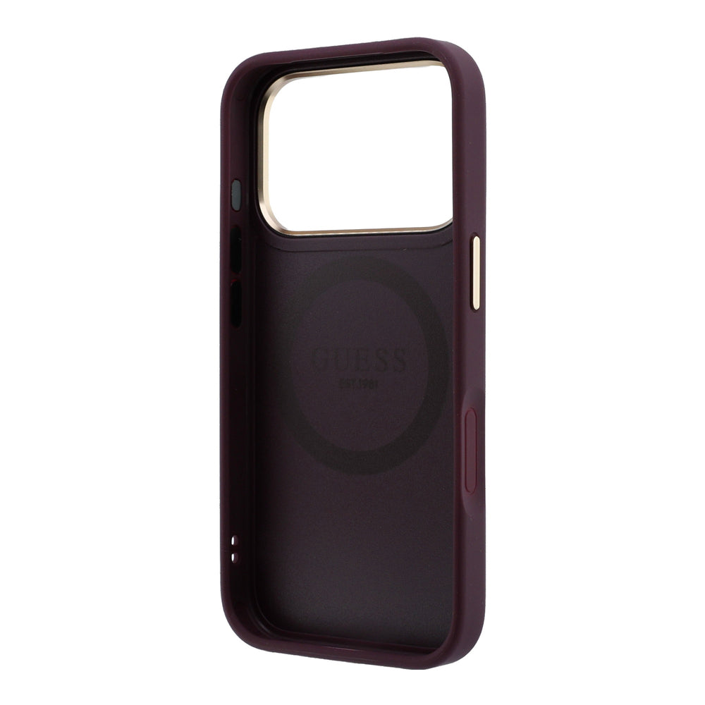 Guess Peony 4G Small Logo MagSafe Case for iPhone 17 Pro / 18 Pro - Burgundy_6