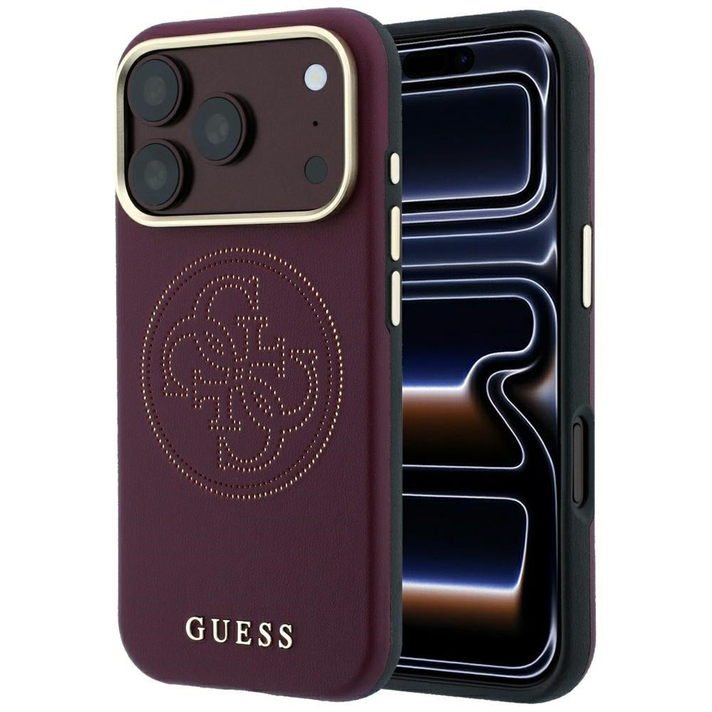 Guess Perforated 4G Gold Logo Magsafe Case for iPhone 18 Pro / 17 Pro - Burgundy_0