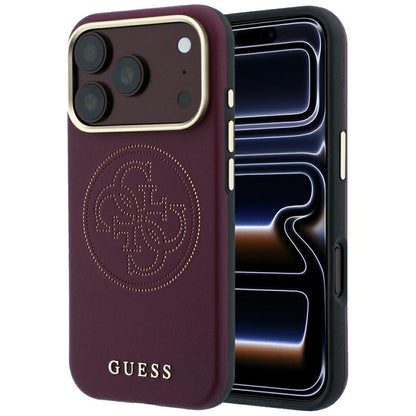 Guess Perforated 4G Gold Logo Magsafe Case for iPhone 18 Pro / 17 Pro - Burgundy_0