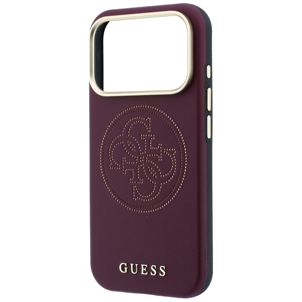 Guess Perforated 4G Gold Logo Magsafe Case for iPhone 18 Pro / 17 Pro - Burgundy_5