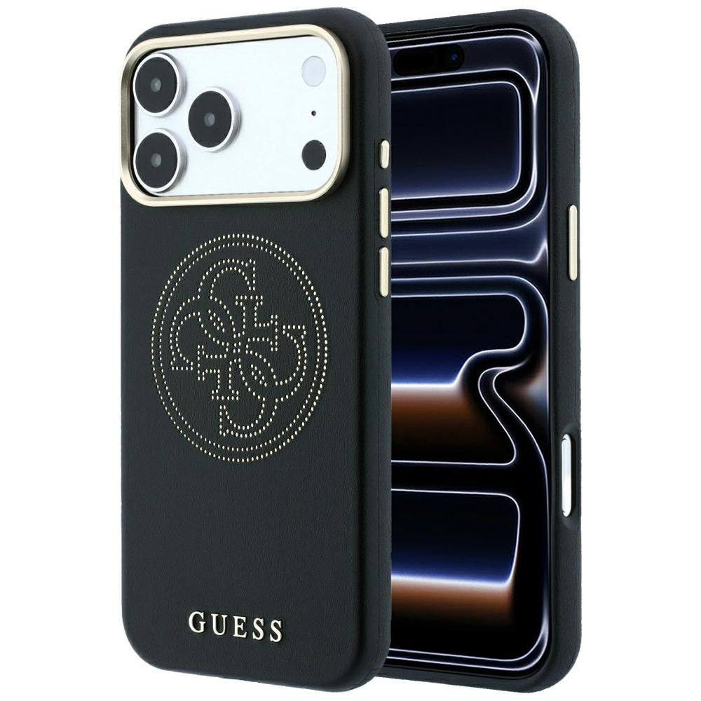 Guess Perforated 4G Gold Logo Magsafe Case for iPhone 17 Pro / 18 Pro - Black_0