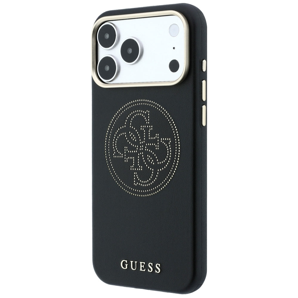 Guess Perforated 4G Gold Logo Magsafe Case for iPhone 17 Pro / 18 Pro - Black_1