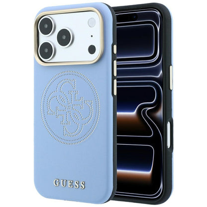 Guess Perforated 4G Gold Logo Magsafe Case for iPhone 18 Pro / 17 Pro - Light Blue_0
