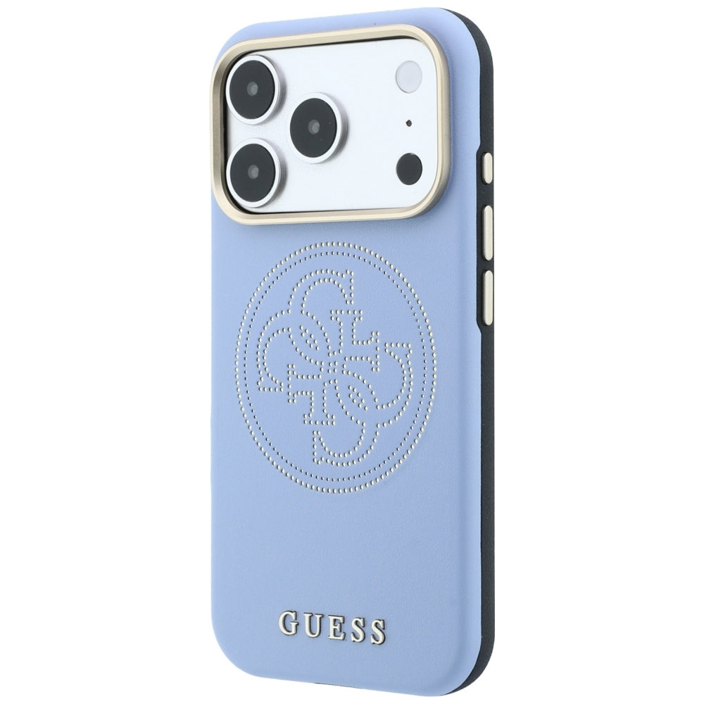 Guess Perforated 4G Gold Logo Magsafe Case for iPhone 18 Pro / 17 Pro - Light Blue_1