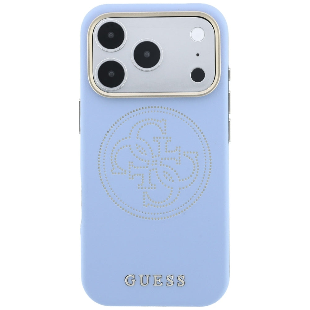 Guess Perforated 4G Gold Logo Magsafe Case for iPhone 18 Pro / 17 Pro - Light Blue_2