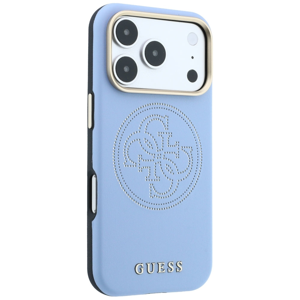 Guess Perforated 4G Gold Logo Magsafe Case for iPhone 18 Pro / 17 Pro - Light Blue_3