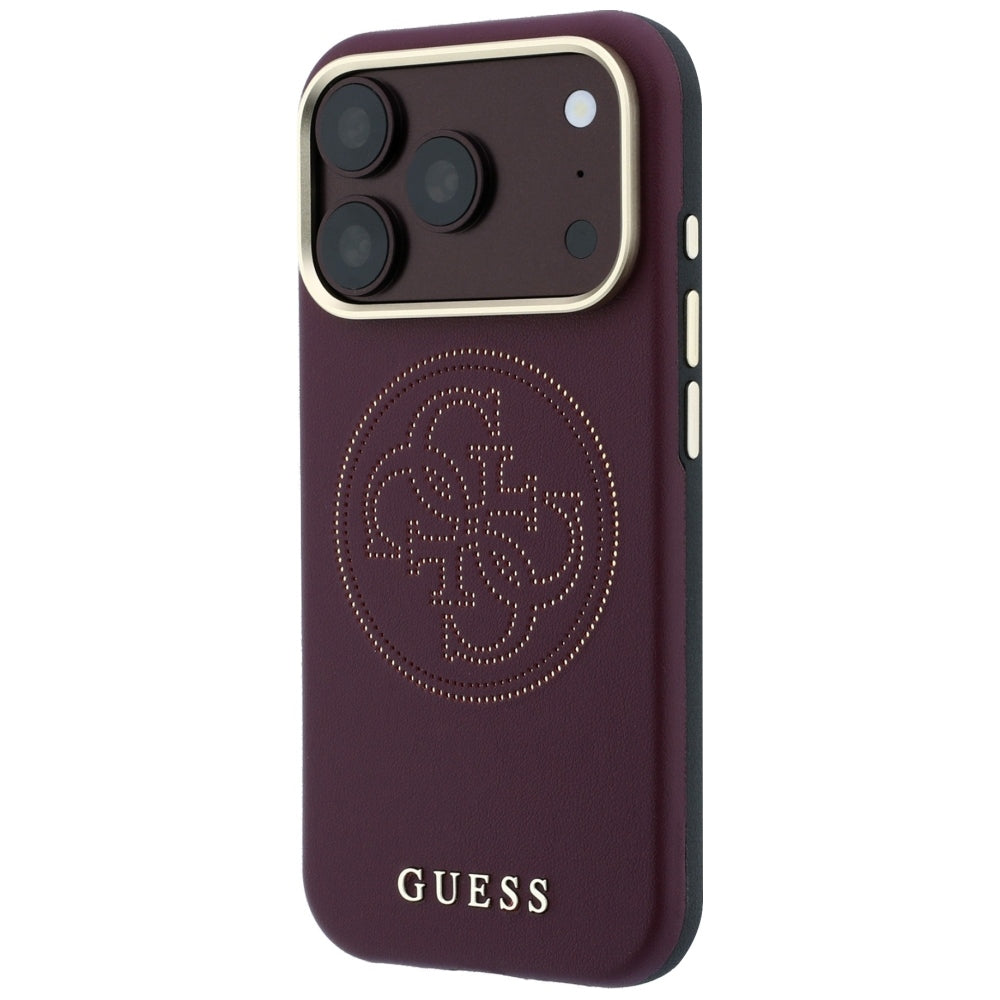 Guess Perforated 4G Gold Logo Magsafe Case for iPhone 18 Pro Max / 17 Pro Max - Burgundy_1