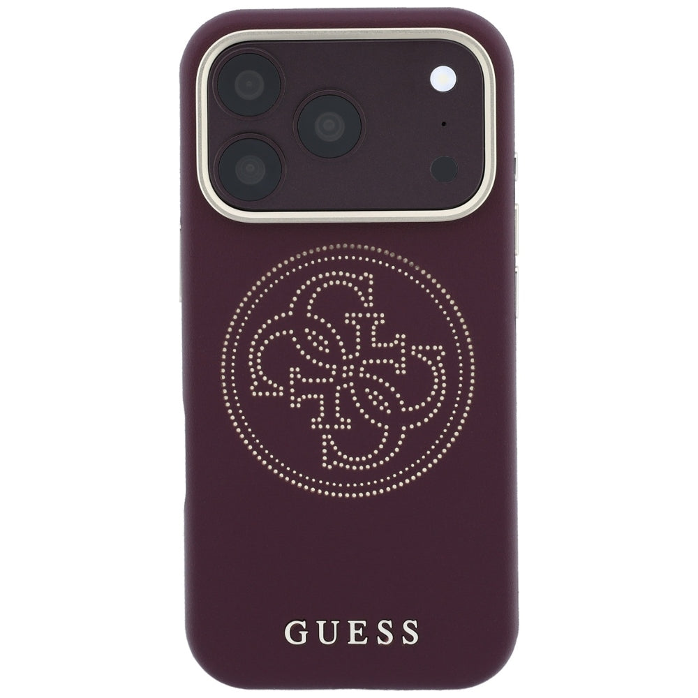 Guess Perforated 4G Gold Logo Magsafe Case for iPhone 18 Pro Max / 17 Pro Max - Burgundy_2