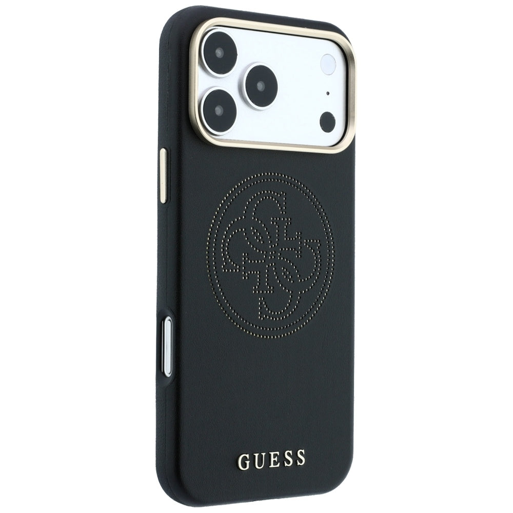 Guess Perforated 4G Gold Logo Magsafe Case for iPhone 17 Pro Max / 18 Pro Max - Black_3