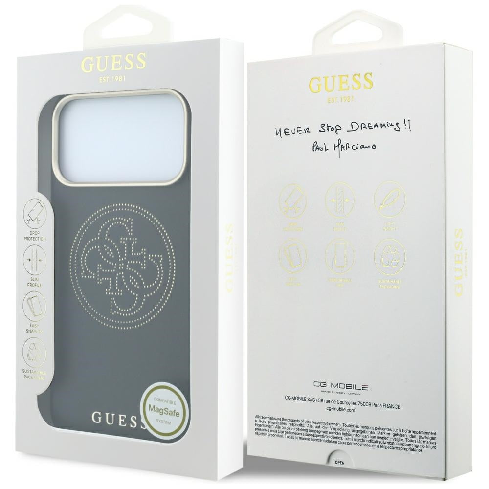 Guess Perforated 4G Gold Logo Magsafe Case for iPhone 17 Pro Max / 18 Pro Max - Black_7