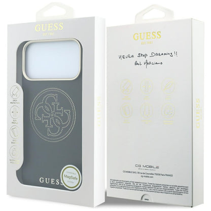 Guess Perforated 4G Gold Logo Magsafe Case for iPhone 17 Pro Max / 18 Pro Max - Black_7