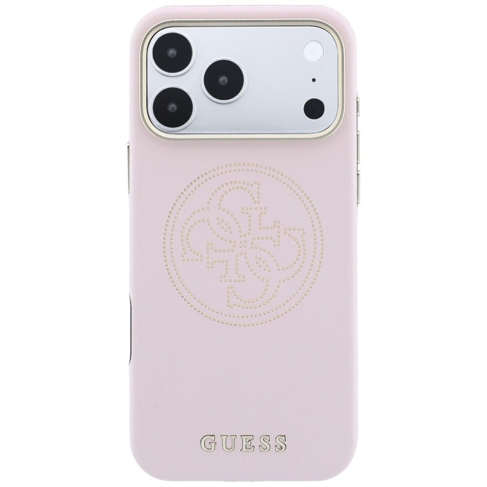 Guess Perforated 4G Gold Logo Magsafe Case for iPhone 17 Pro Max / 18 Pro Max - Pink_2