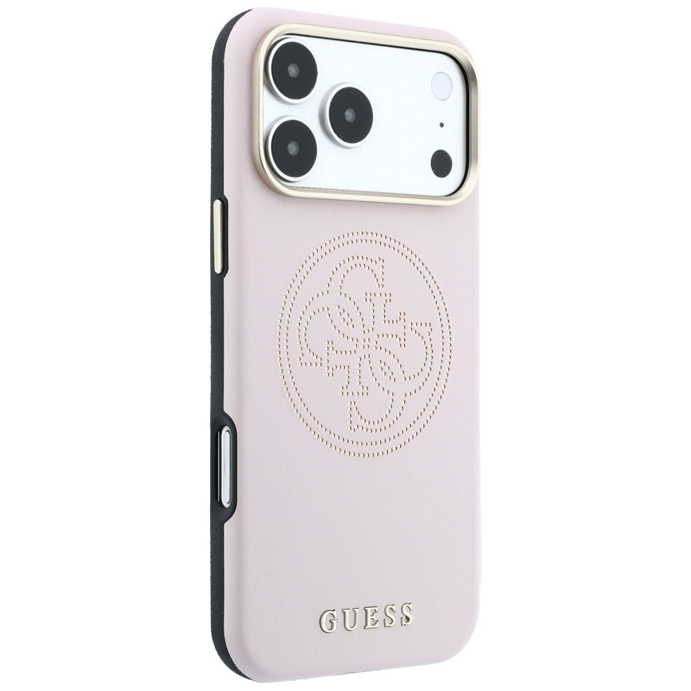 Guess Perforated 4G Gold Logo Magsafe Case for iPhone 17 Pro Max / 18 Pro Max - Pink_3