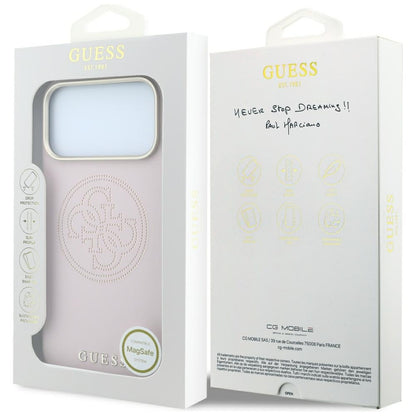 Guess Perforated 4G Gold Logo Magsafe Case for iPhone 17 Pro Max / 18 Pro Max - Pink_7