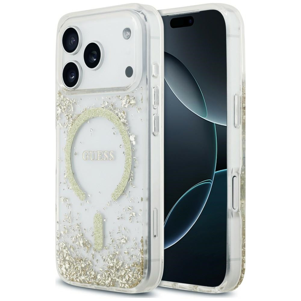 Guess Resin Bottom Glitter MagSafe Case for iPhone 18 Pro / 17 Pro - Gold_0