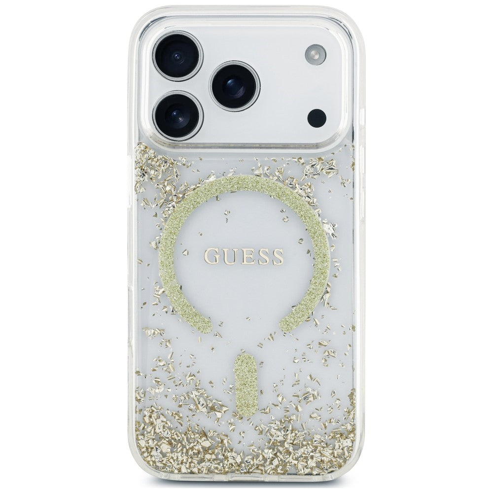 Guess Resin Bottom Glitter MagSafe Case for iPhone 18 Pro / 17 Pro - Gold_2