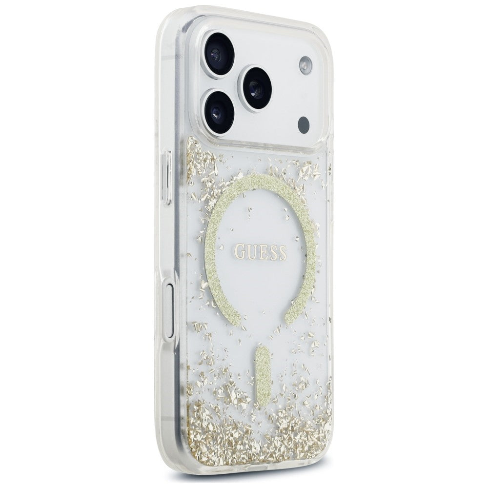 Guess Resin Bottom Glitter MagSafe Case for iPhone 18 Pro / 17 Pro - Gold_3