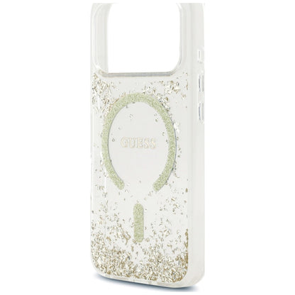 Guess Resin Bottom Glitter MagSafe Case for iPhone 18 Pro / 17 Pro - Gold_5