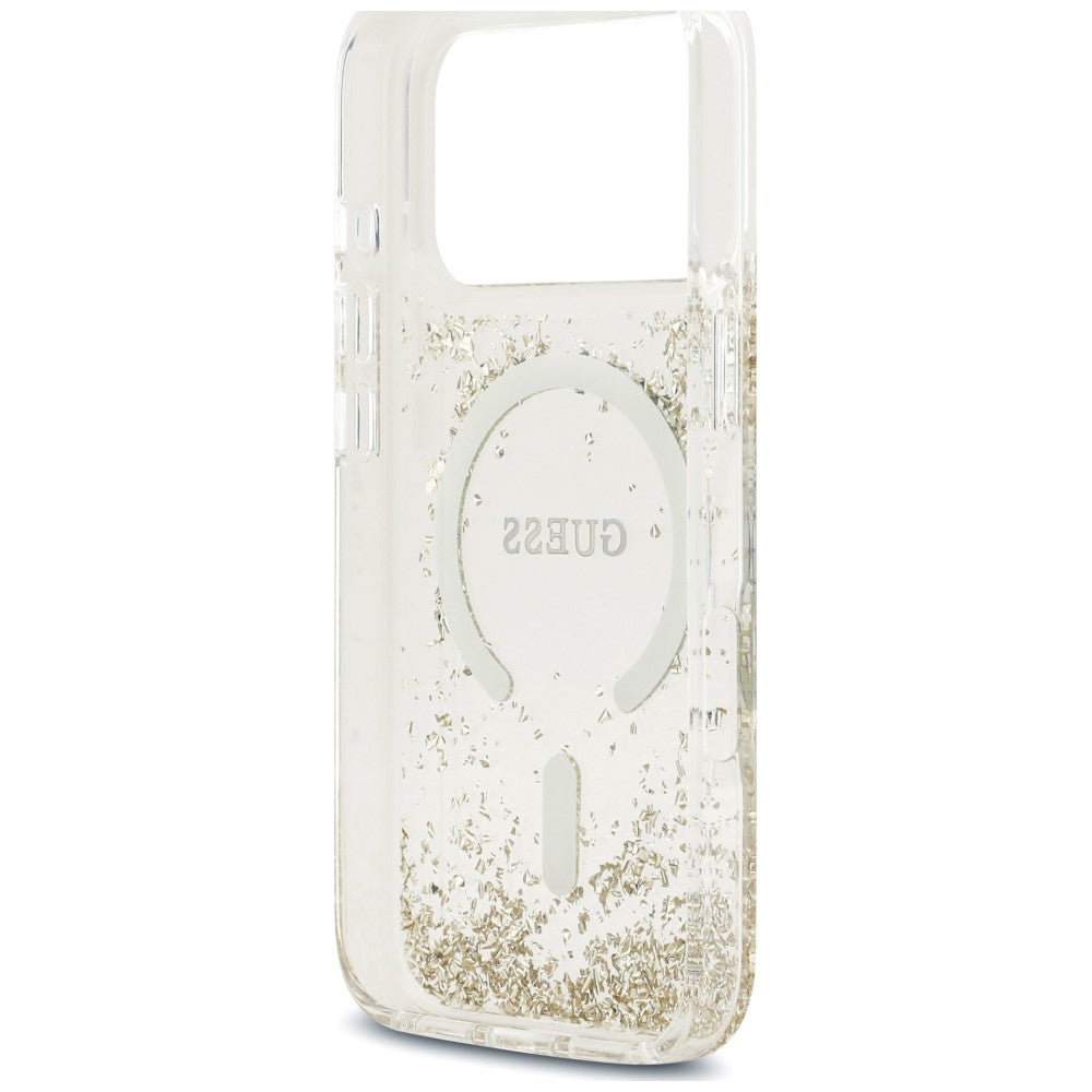 Guess Resin Bottom Glitter MagSafe Case for iPhone 18 Pro / 17 Pro - Gold_6