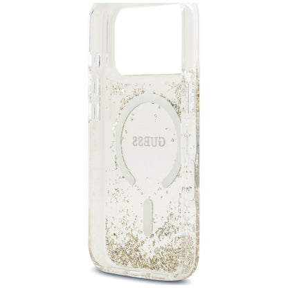 Guess Resin Bottom Glitter MagSafe Case for iPhone 18 Pro / 17 Pro - Gold_6