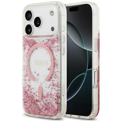 Guess Resin Bottom Glitter MagSafe Case for iPhone 18 Pro Max / 17 Pro Max - Pink_0