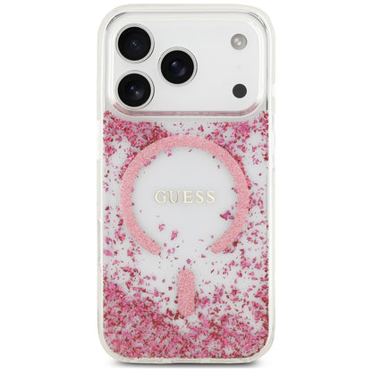 Guess Resin Bottom Glitter MagSafe Case for iPhone 18 Pro Max / 17 Pro Max - Pink_2