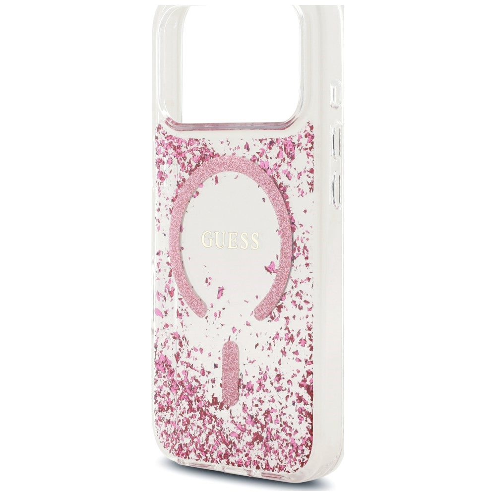 Guess Resin Bottom Glitter MagSafe Case for iPhone 18 Pro Max / 17 Pro Max - Pink_5